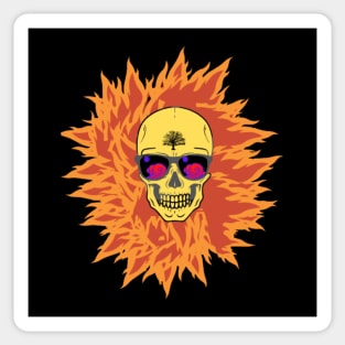 hot skull Sticker